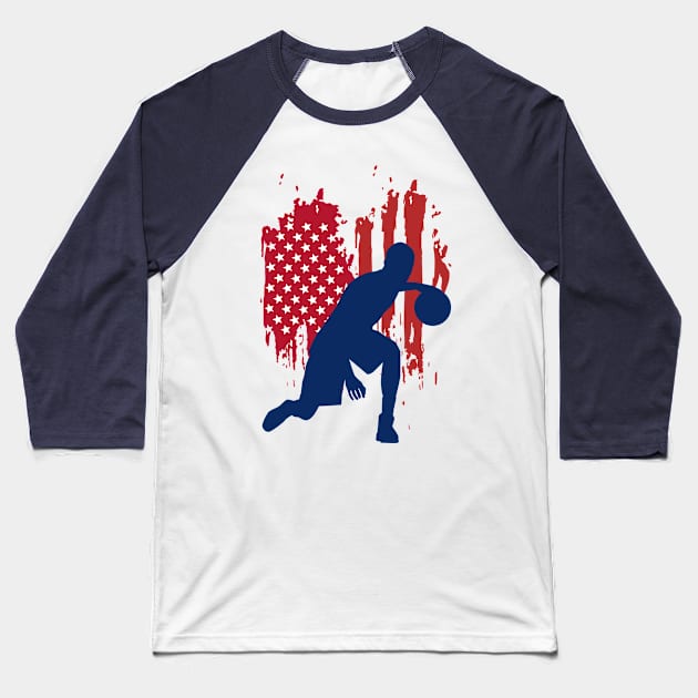 BASKETBALL USA Baseball T-Shirt by contact@bluegoatco.com